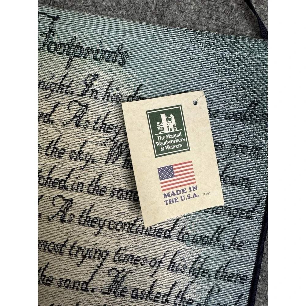 Manual Woodworkers & Weavers Hanging Tapestry With Hanger New Footprints Poem